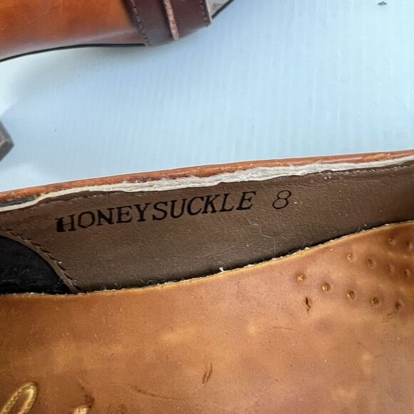 Corkys Elite Dress Pump Women Size 8 Honeysuckle Leather Slip On Brown Art - Picture 10 of 10